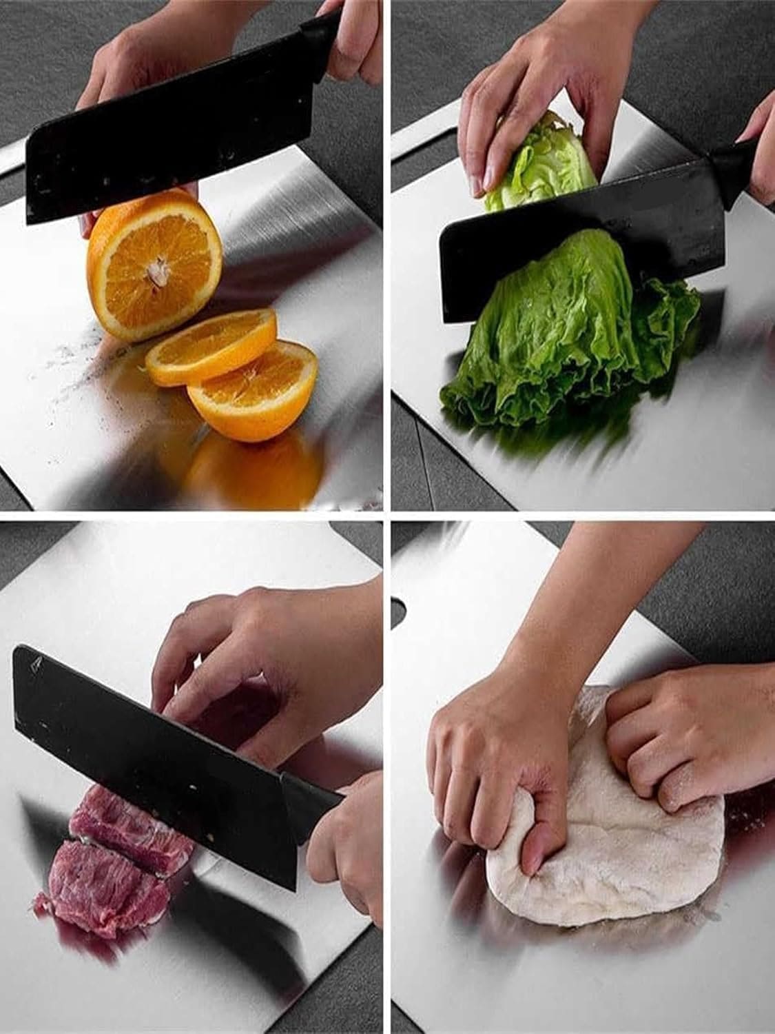 Compacta Home™ Shaped Folding Stainless Steel Chopping Board
